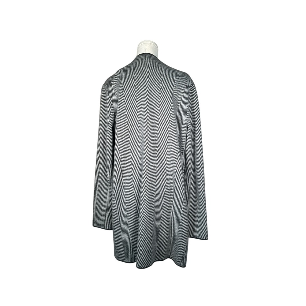 J.Crew Herringbone Coatigan Long Cardigan Jacket Charcoal Gray S - Picture 2 of 8